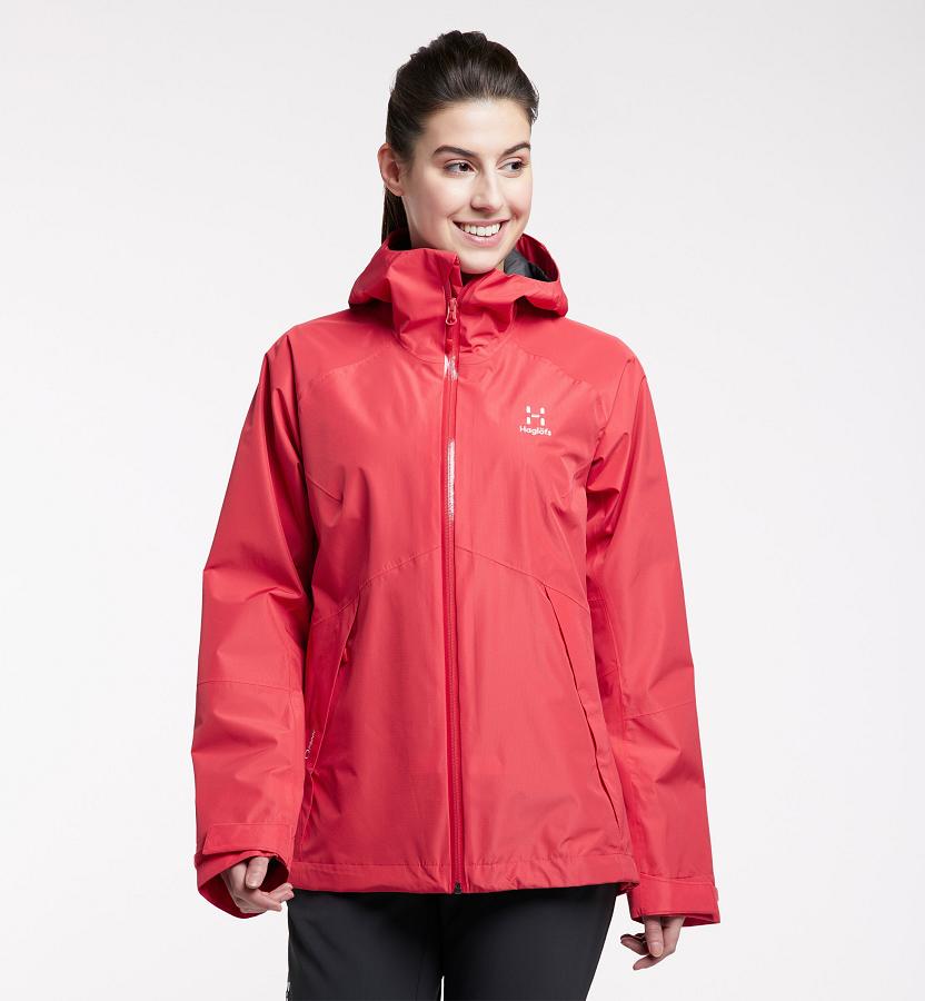Haglöfs Womens Skuta Waterproof Jacket Red New Zealand 25861KJYE